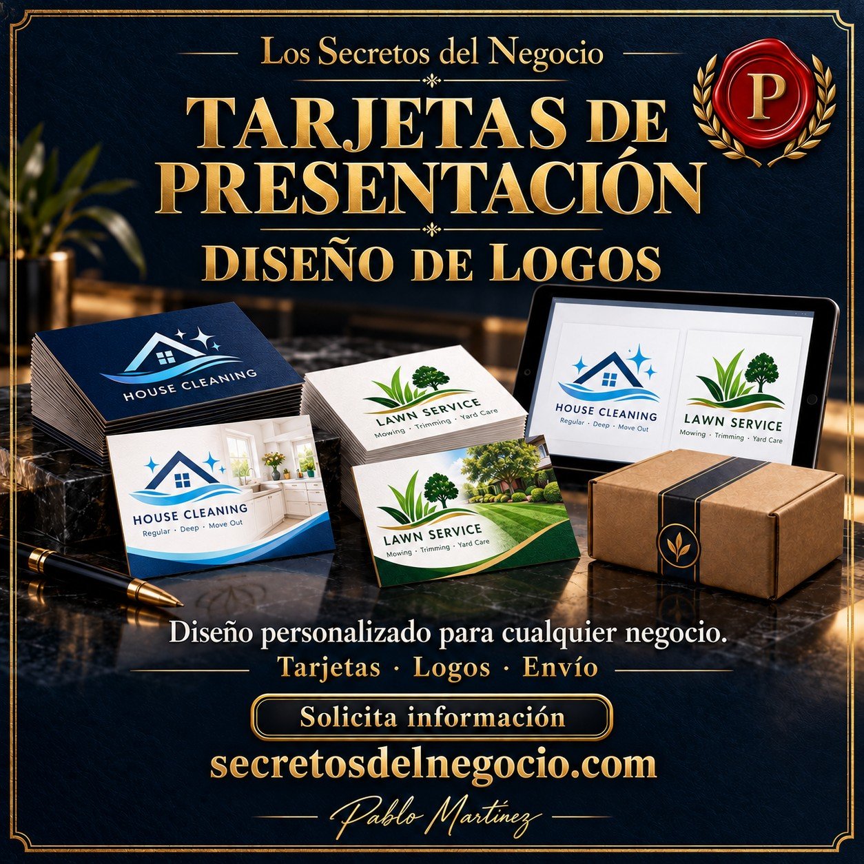 Tarjetas de presentación y diseño de logos — Los Secretos del Negocio